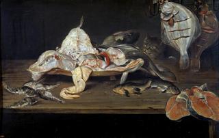 Still Life with Fish and a Cat