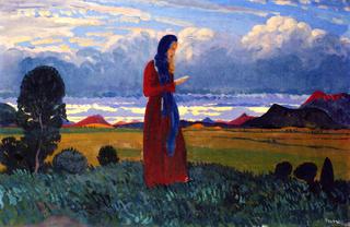 Girl Reading in a Landscape