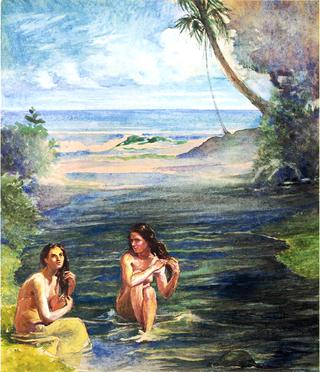 Women Bathing in Papara Riiver