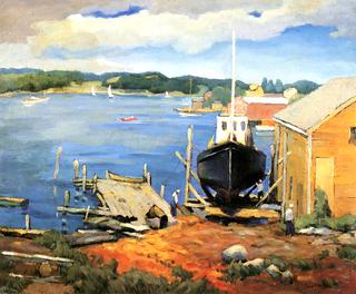 Shipyard at Boothbay Harbor, Maine