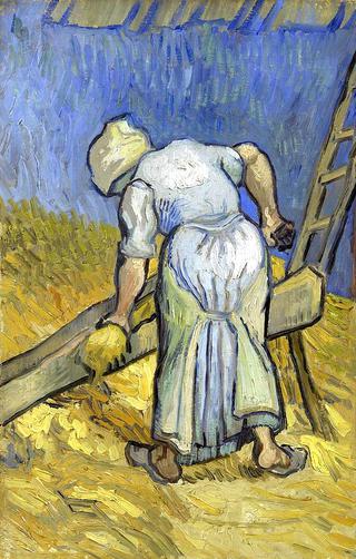 Peasant Woman Bruising Flax (after Millet)