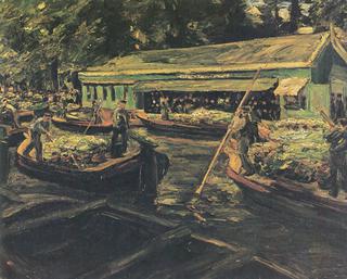 Merchants of Vegetables in a Canal in Delft