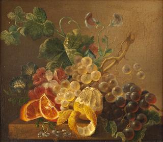 Still life with Grapes, Oranges and Lemon