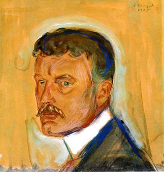 Self-Portrait with Mustache and Starched Collar