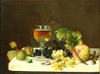 Still Life with Fruit and Glass of Wine