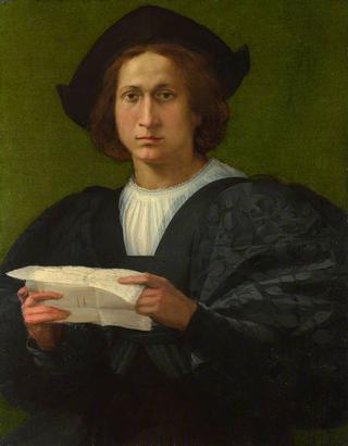 Portrait of a Young Man Holding a Letter