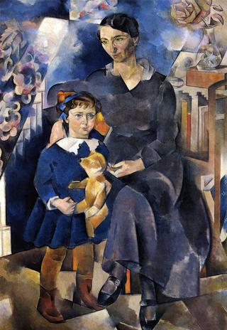Portrait of L.Ya. Rybakova with Daughter