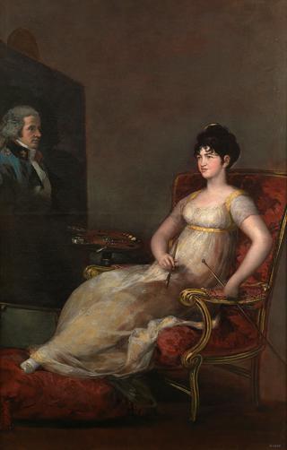 Maria Tomaso Palafox y Portocarrero, Marchioness of Villafranca, Painting her Husband