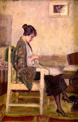 Portrait of the Artist's Wife Sewing