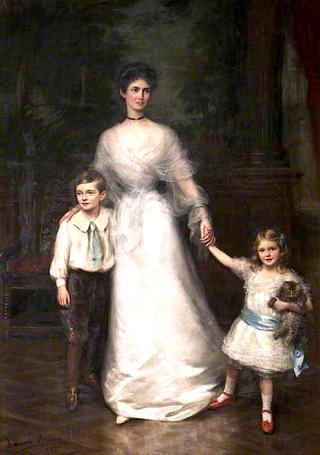 Elizabeth Louisa Penelope Theobald, Countess of Stamford, and Her Two Children....