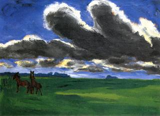 Landscape with Young Horses