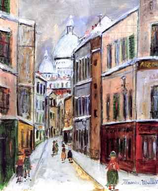 Rue Saint-Rustique in the Snow