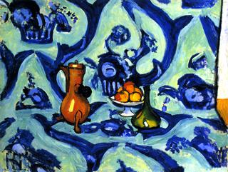 Still LIfe with Blue Tablecloth