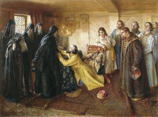 Czar Ivan the Terrible with Archpriest Kirill