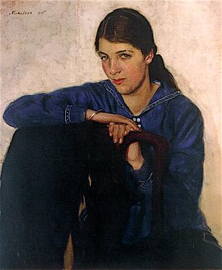 Nancy Nicholson in a Blue Blouse