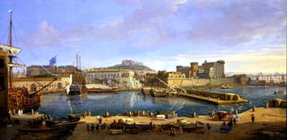 Naples. View of the Darsena delle Gallere