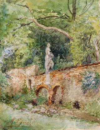 Bridge with a Stone Figure