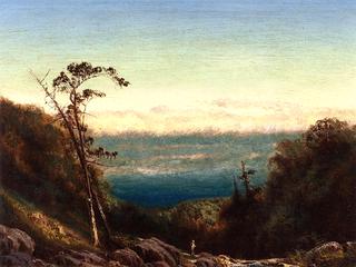 Man Fishing before a Grand Landscape