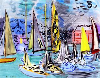 Sailboats in the Port of Deauville