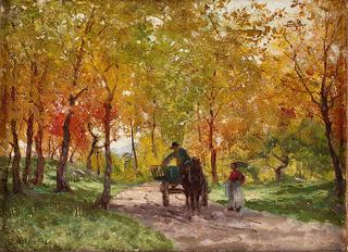 Wagon in the Autumn Landscape