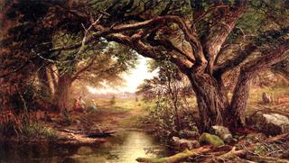 Landscape with Three Ladies Seated Under a Tree