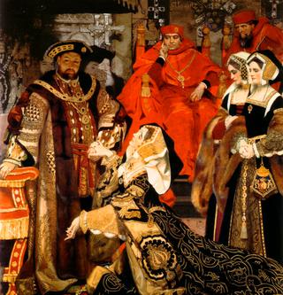 Henry VIII and Catherine of Aragon before Papal Legates at Blackfriars,1529