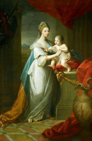Augusta, Duchess of Brunswick, with her son