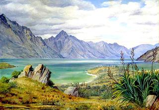 View of Lake Wakatipe, New Zealand (Lake Wakatipu)
