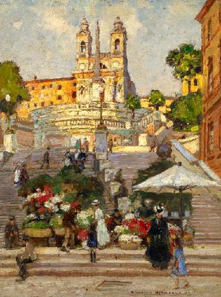 Flower Market at the Spanish Steps in Rome