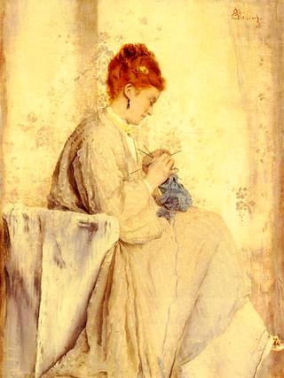 Woman Knitting