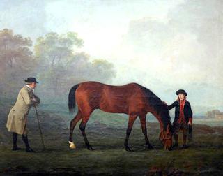 Furiband, with His Owner, Sir Henry Harpur and a Groom