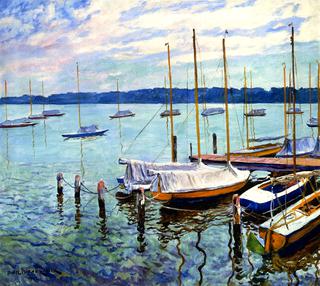Moored Sailboats