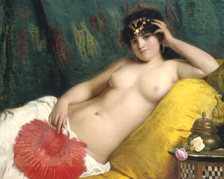 An odalisque with a red fan