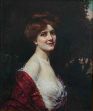 Portrait of a Young Woman in Red Gown