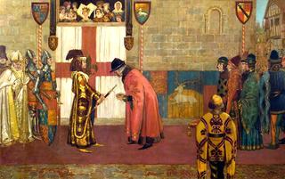 理查二世向林肯市长献剑，1386年