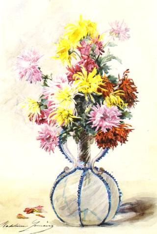 Vase of Chrysanthemums