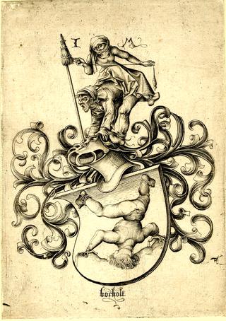 Coat of arms with tumbling boy