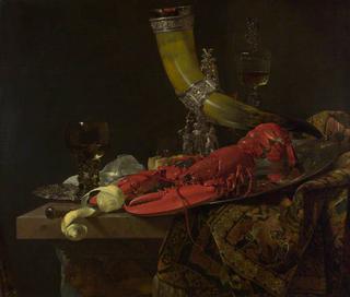 Still Life with the Drinking-Horn of the Saint Sebastian Archers' Guild, Lobster and Glasses