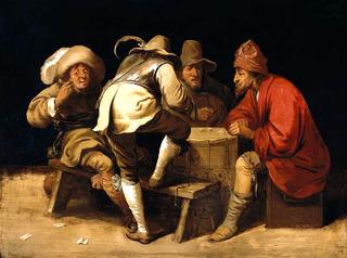 Soldiers Gambling with a Dice