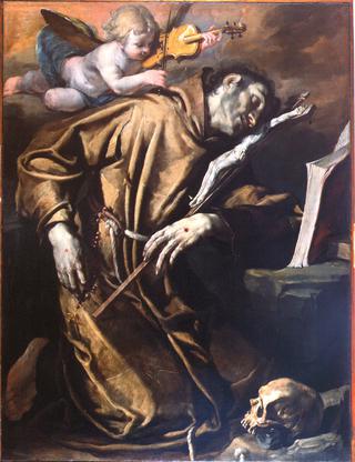 St. Francis in Ecstasy Comforted by a Cherub of Music