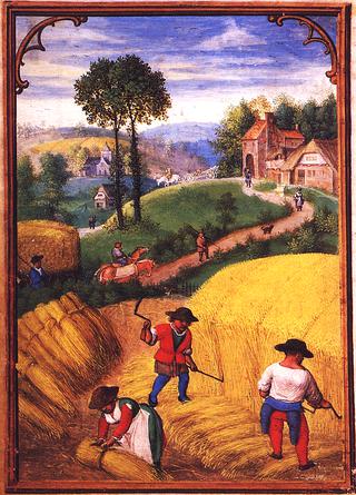 Labors of the Months: August, from a Flemish Book of Hours