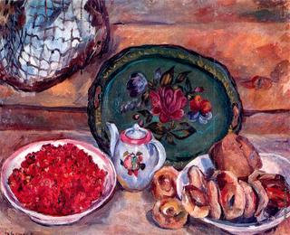 Still Life with a Tray and Strawberries