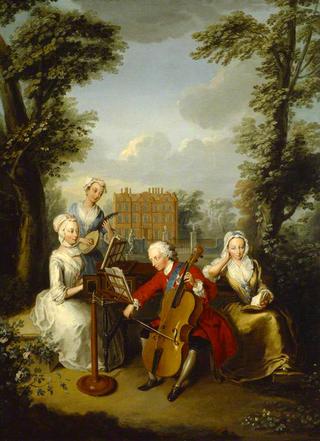 Frederick Louis, Prince of Wales, Accompanied by His Sisters, Making Music at Kew