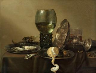 Still Life with Oysters, a Rummer, a Lemon and a Silver Bowl