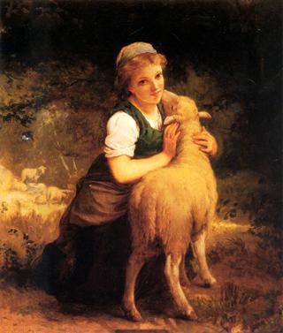 Young Girl with Lamb