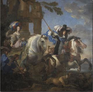 Henriette Adelaide of Savoy and Ferdinand of Bavaria on Horseback