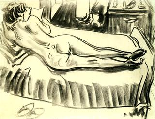 Reclining Nude from Behind on a Sofa