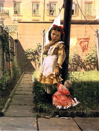 Young Girl in a New York Garden