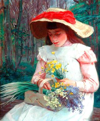 Girl with Spring Flowers