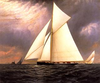 The Seawanhaka Corinthian Yacht Club Cutter 'Bedouin' off Execution Rocks Lighthouse